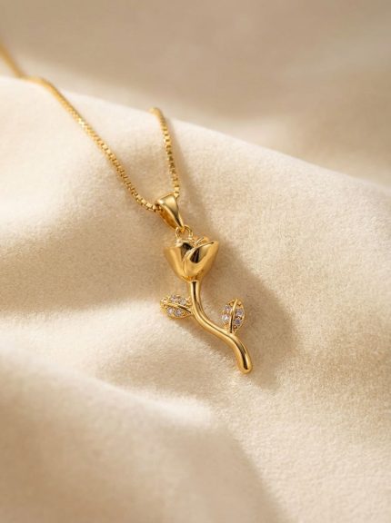 گردنبند گل رز شاخه دار ژوپینگ