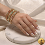 تکپوش بنگل مینا کاری نگین دار - Image 3