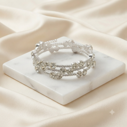 تکپوش دستبند النگویی سیلور سوارسکی