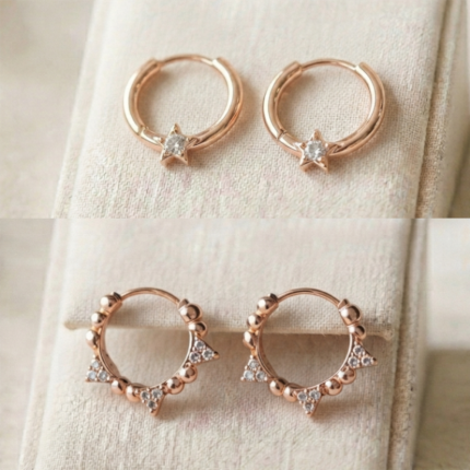 گوشواره حلقه ای ظریف ومینیمال ژوپینگ