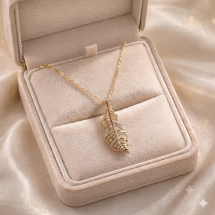 گردنبند پر ژوپینگ مشابه طلا