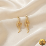 گوشواره ژوپینگ مدل مار طرح طلا - Image 4